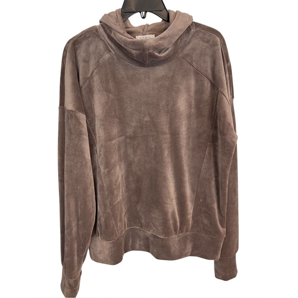 Evereve Velour Hoodie Sweatshirt‎ Pullover Coco women size L